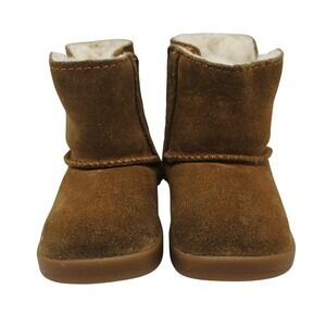 UGG Keelan Chestnut Suede Sheepskin Lining Baby Girl Boots Brown Size 2/3